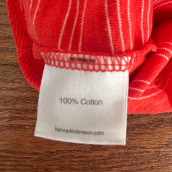 Hanna Andersson  Red Tank Dress Striped With Pocket Cotton Size  5 Size 110 - Picture 9 of 10